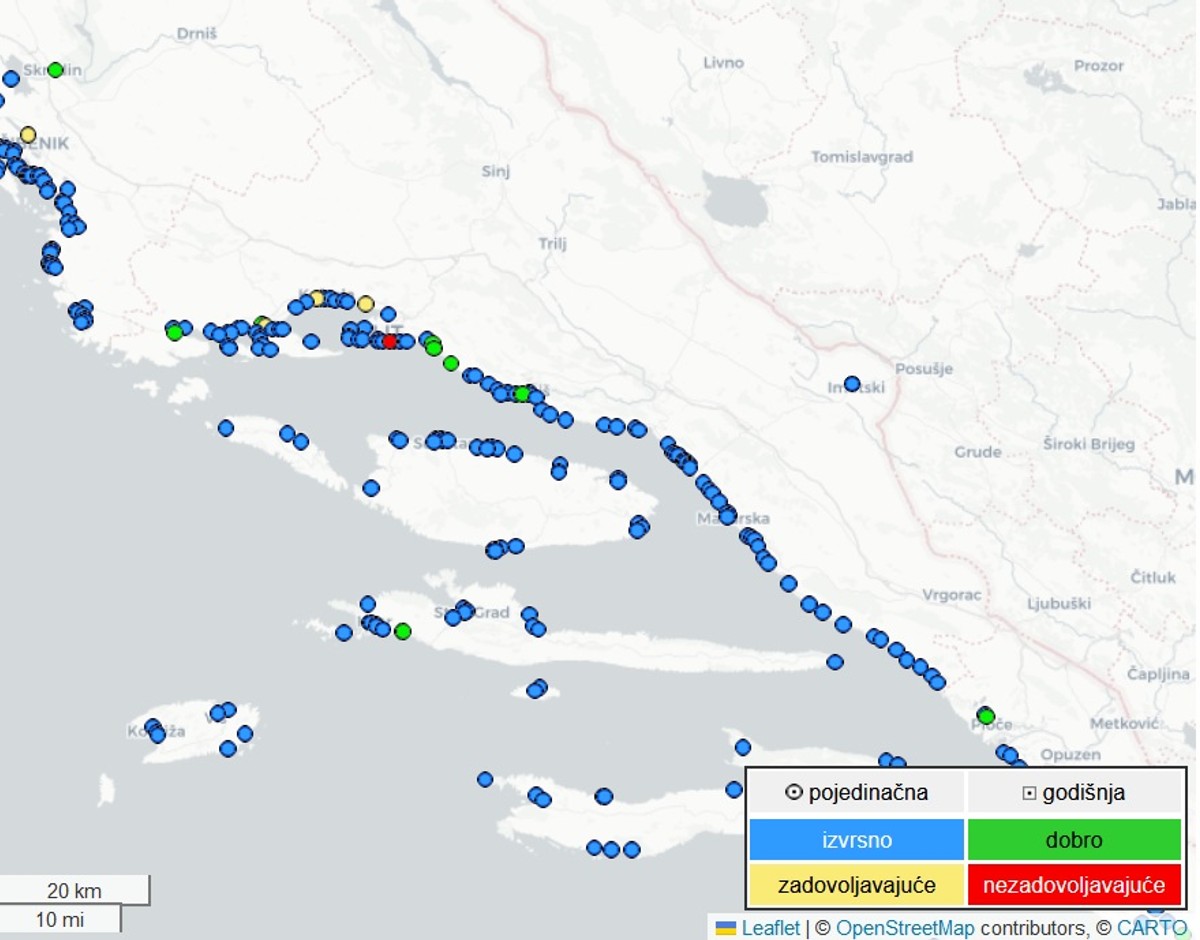  NEZADOVOLJAVAJUĆE! More na Trsteniku nije za kupanje