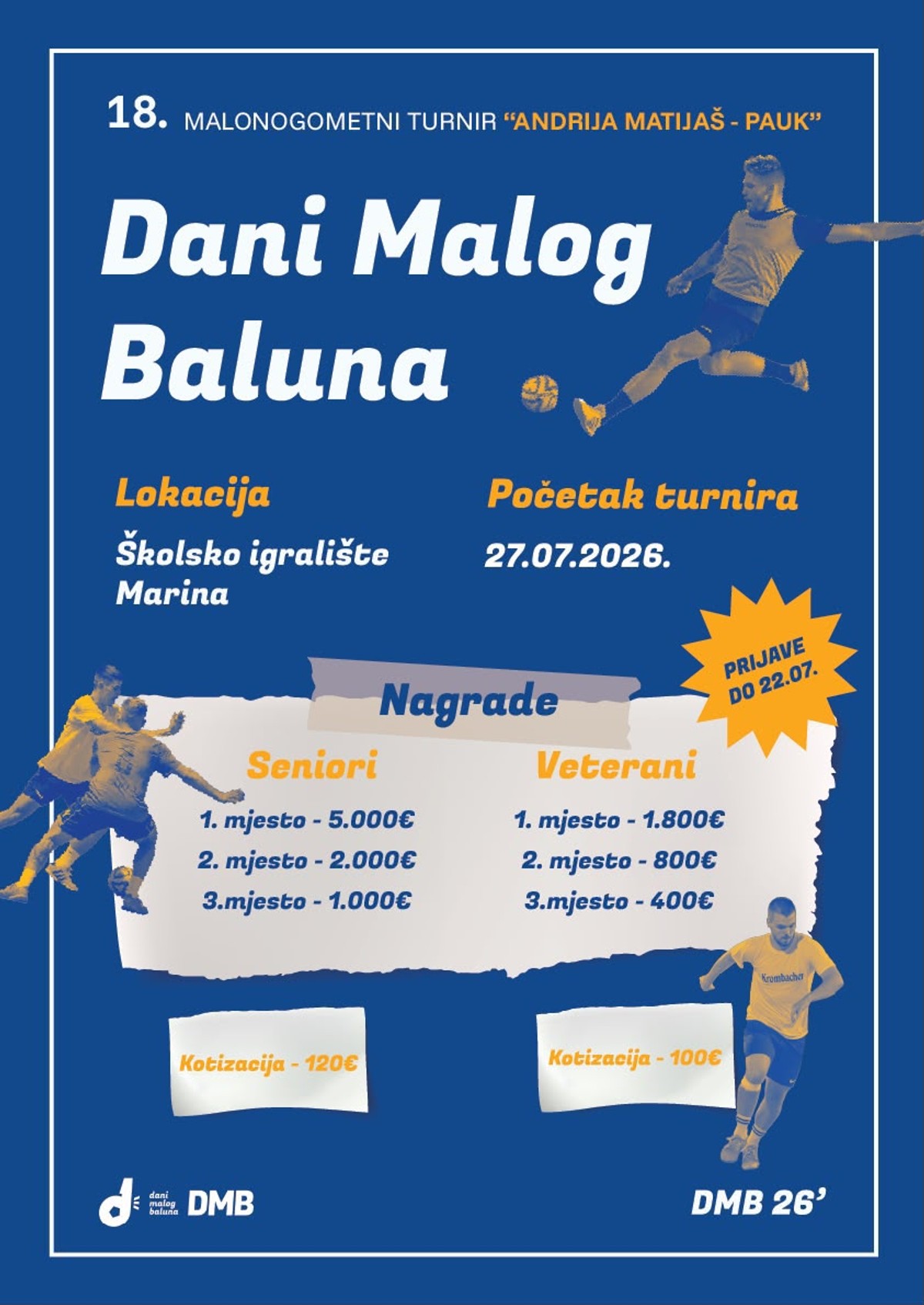 Spektakl malog nogometa vraća se u Marinu: Počinje 18. Memorijalni turnir 'Andrija Matijaš - Pauk'