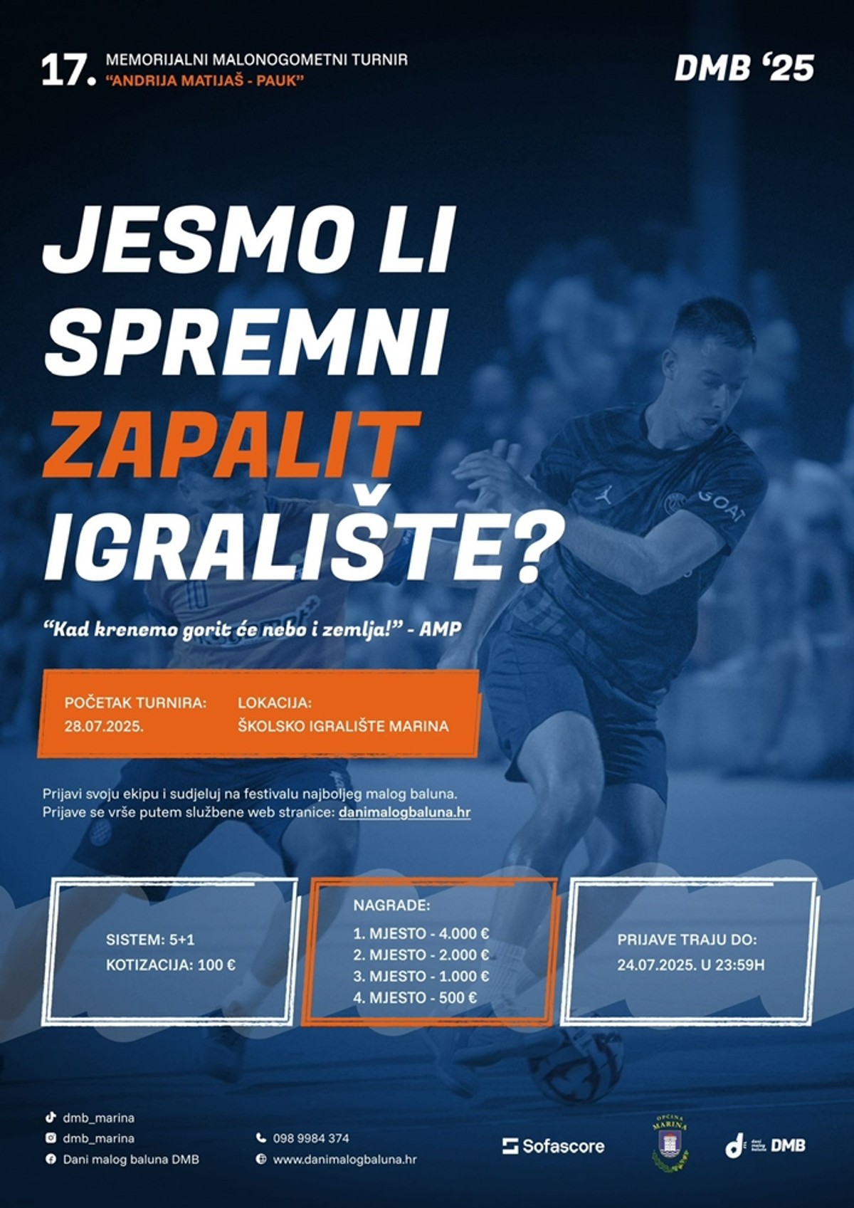 Još kratko su otvorene prijave za 17. Memorijalni turnir 'Andrija Matijaš Pauk'