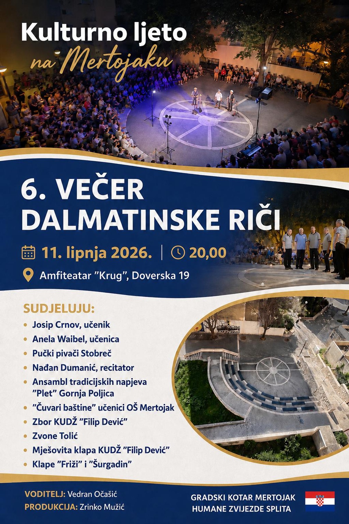 Počinje Kulturno ljeto na Mertojaku, prva večer posvećena 'ričima naših starih'
