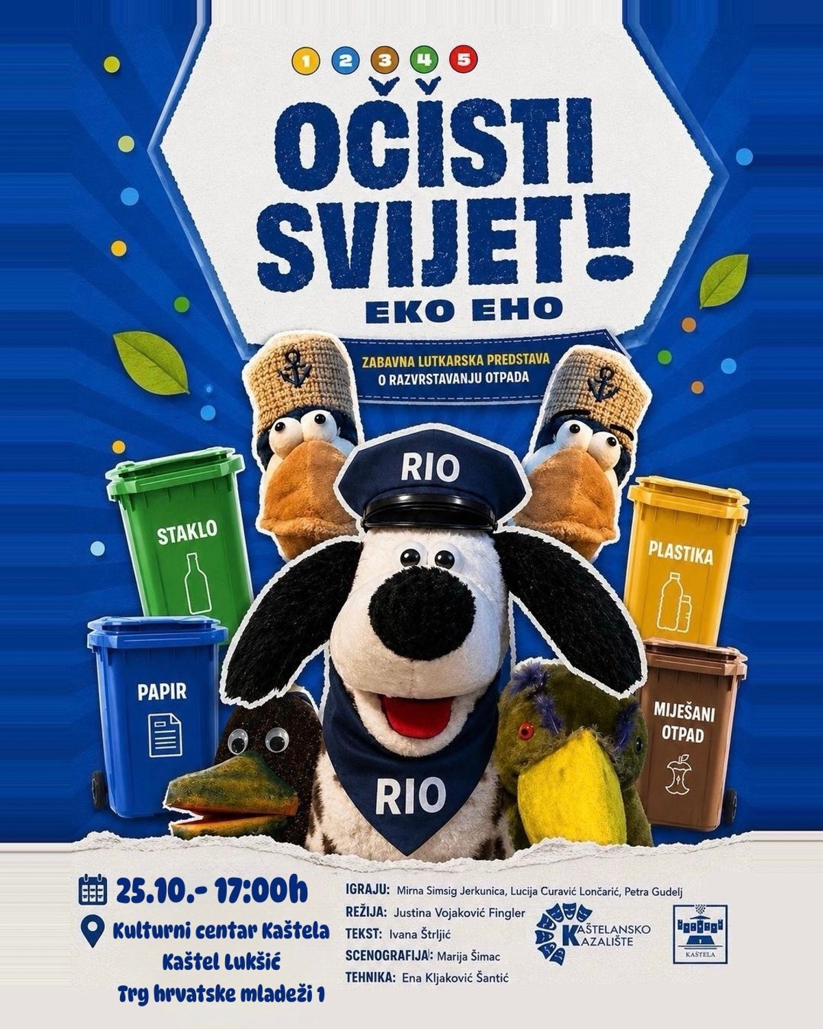 20 GODINA KAŠTELANSKOG KAZALIŠTA Izvest će se lutkarska predstava '1, 2, 3, 4, 5 – Očisti svijet! (Eko Eho)'