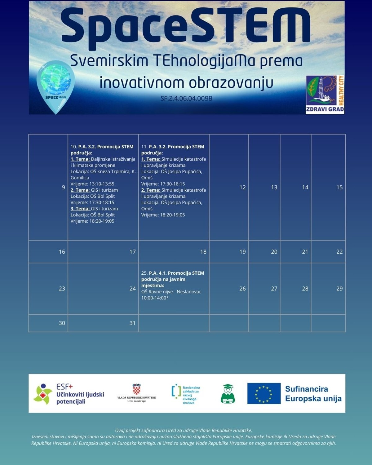 SpaceSTEM: Nove STEM radionice i svemirske teme u ožujku