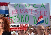 VIDEO Prosvjed završen uz pjesmu Vice Vukova, a posljednjom rečenicom poručili što je domoljublje