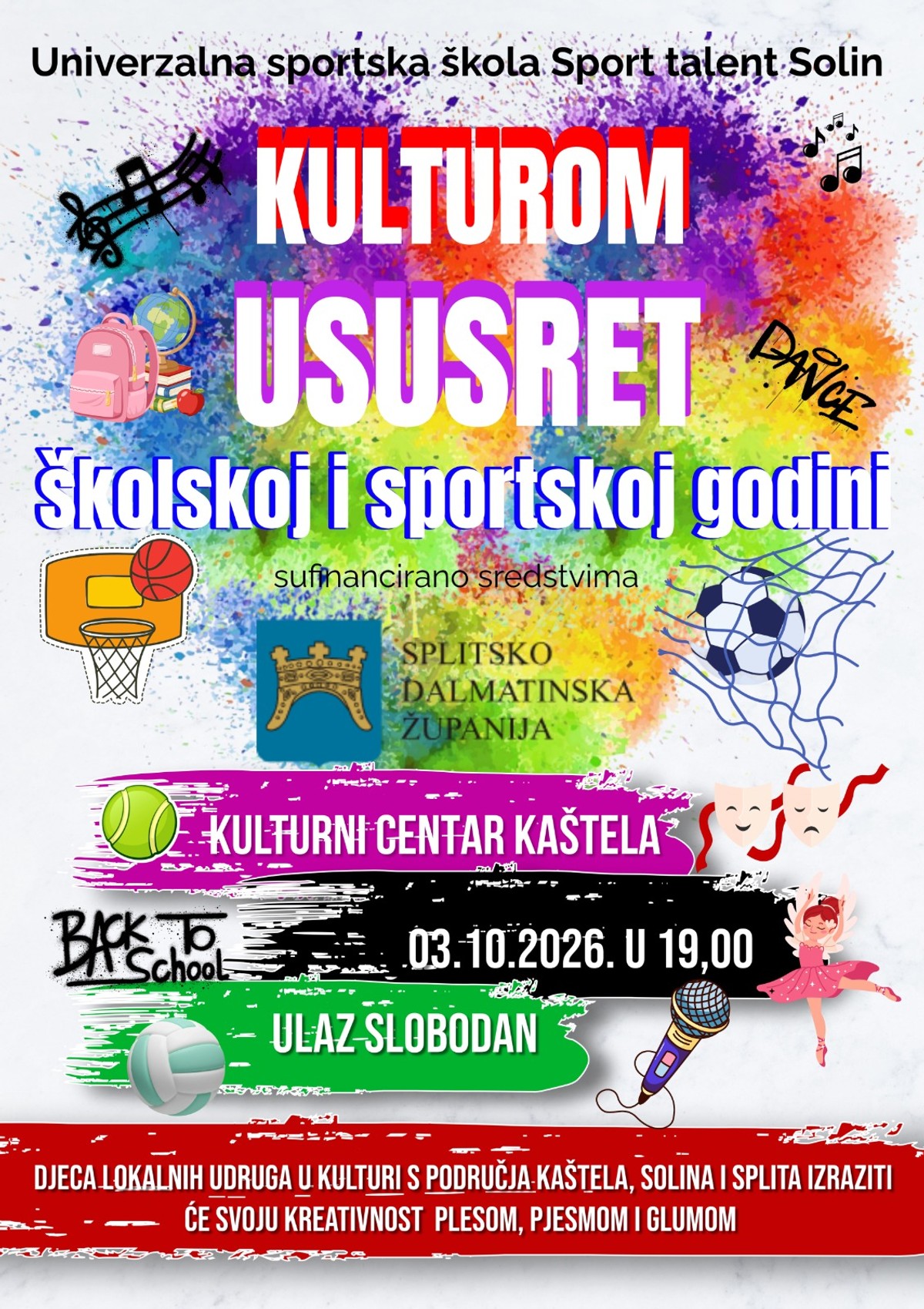Preko stotinu djece u Kaštelima kroz ples, glumu i pjesmu dočekuje novu školsku i sportsku godinu