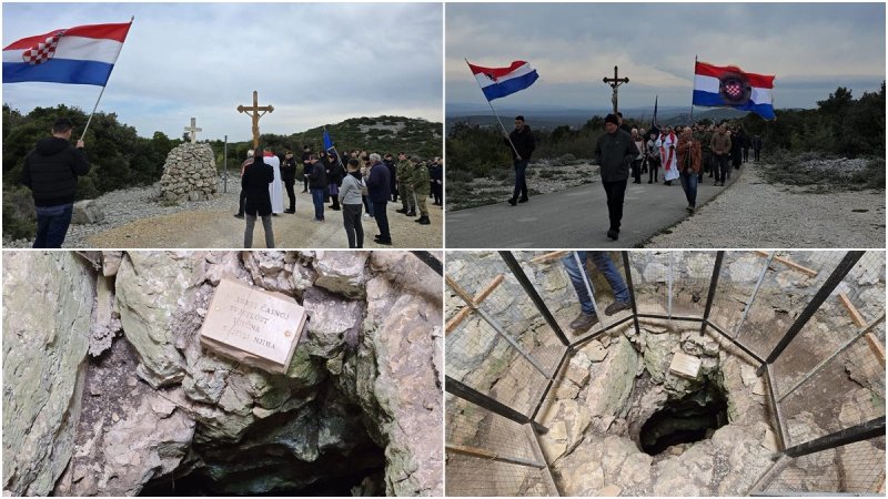 FOTOGALERIJA Tradicionalni Križni put vojske i zadarske policije, molilo se nad jamom u kojoj su kosti žrtava 2. svjetskog rata