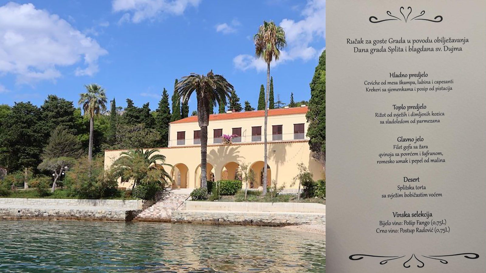 Što se jelo kod Šute u Vili Dalmaciji? Uzvanici su guštali u delicijama, provjerite menu svečanog ručka