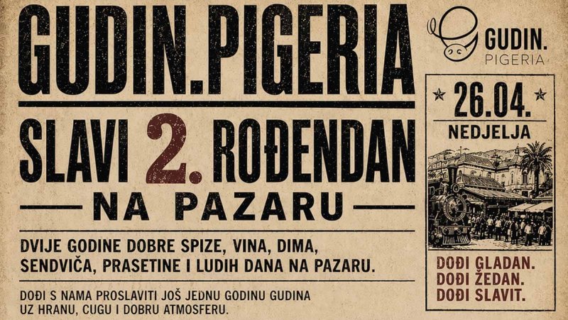 Gudin.pigeria u nedjelju slavi 2. rođendan na Pazaru