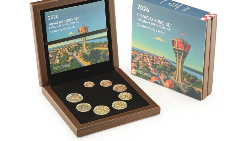 Novo izdanje Hrvatske kovnice novca - Euro set Vukovar 2026. u kvaliteti otkova polirana ploča
