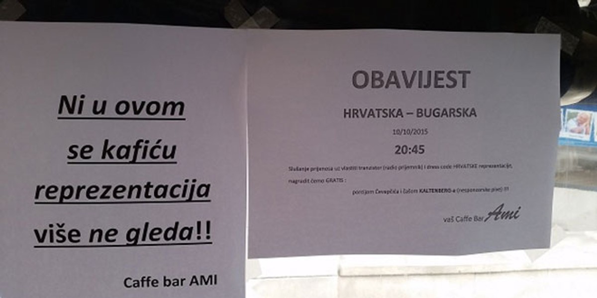 UŽIVO Kafić 'Mali gusar' u Omišu časti sve koji su došli ne gledati utakmicu