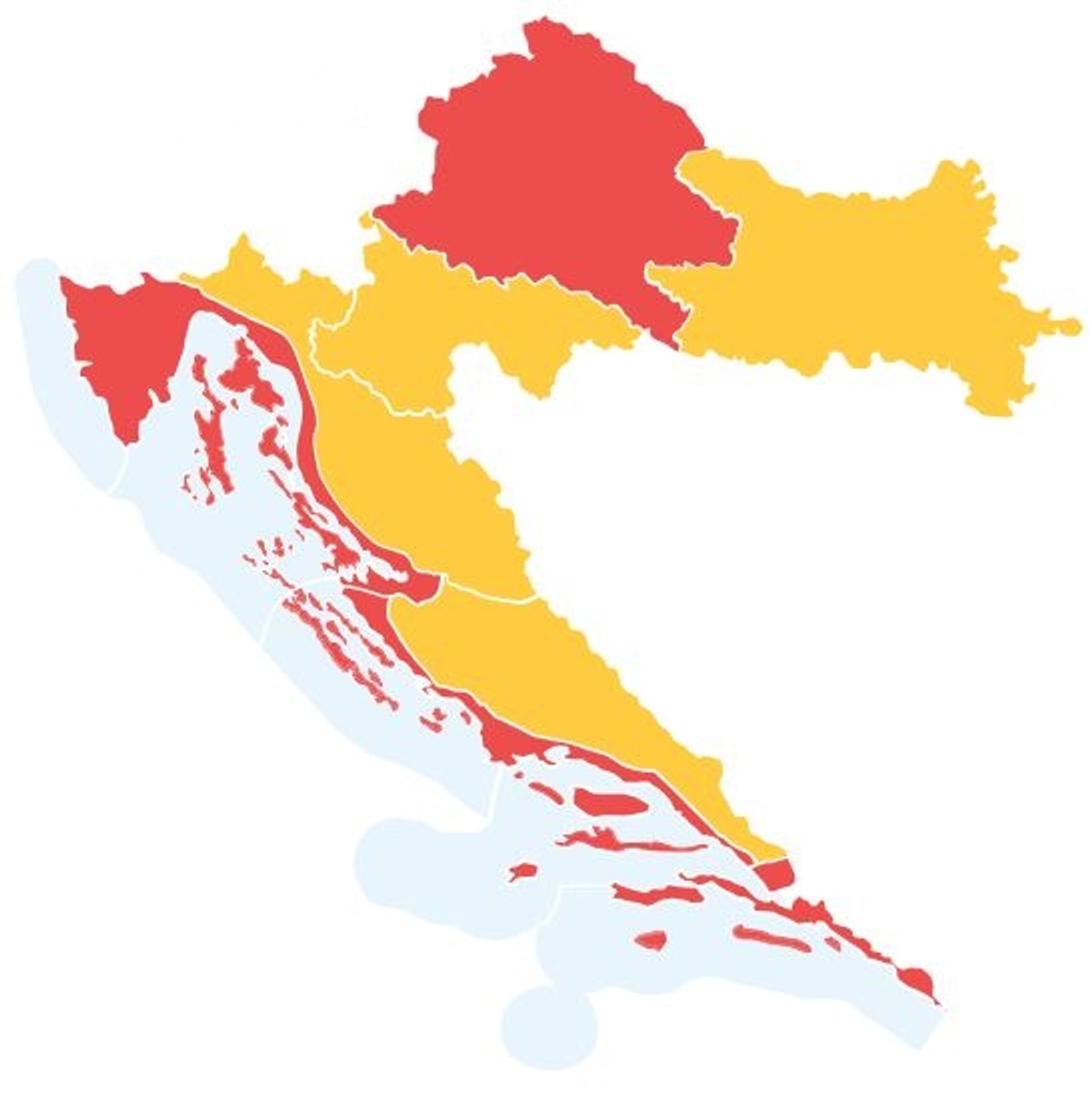 Obala i sutra pod crvenim upozorenjem
