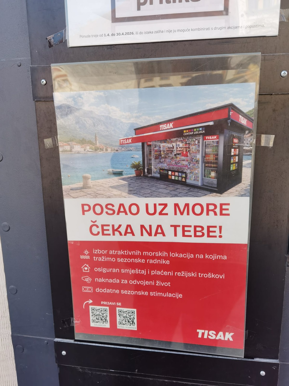 POSAO UZ MORE ČEKA NA TEBE! Kada je Splićanka vidjela ovu reklamu, odmah je izvadila mobitel i poslala nam fotografiju