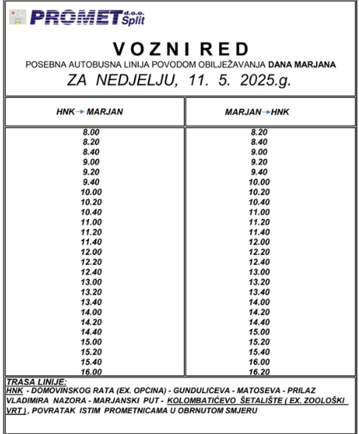 NEDJELJA Split slavi Dan Marjana
