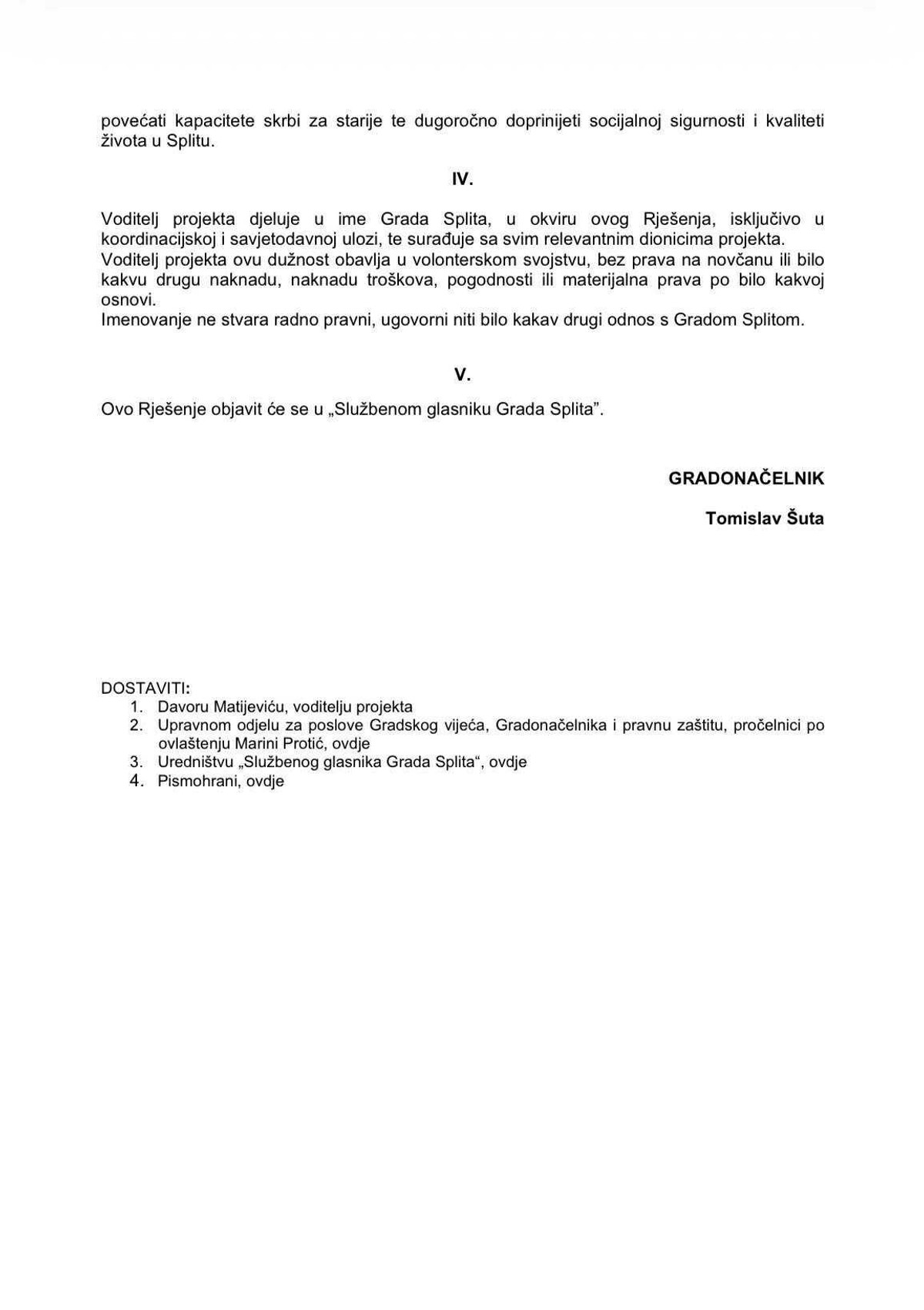 Koraci do Doma za starije na Duilovu: Šuta imenovao voditelja projekta