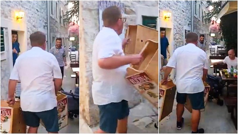 Kašetom mlatio po dječjim kolicima na štekatu restorana