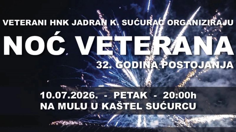 Noć veterana HNK Jadran Kaštel Sućurac u petak na mulu