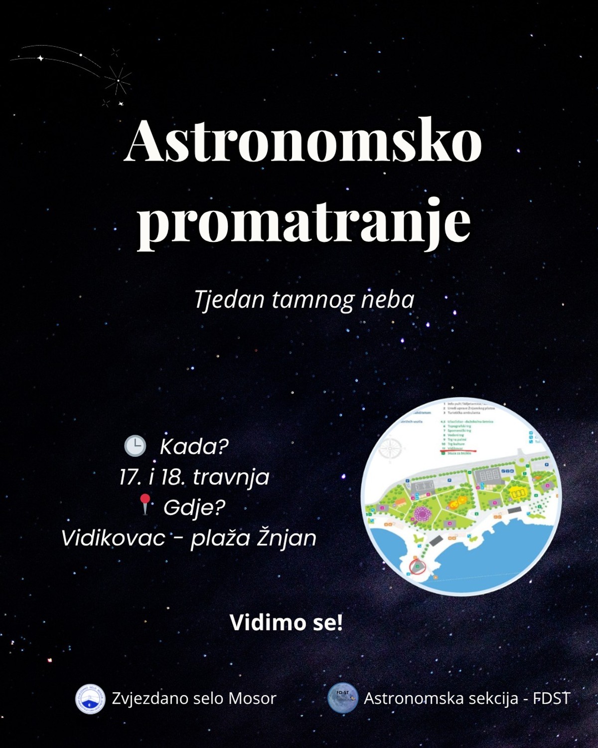 Javno promatranje noćnog neba povodom Međunarodnog tjedna tamnog neba