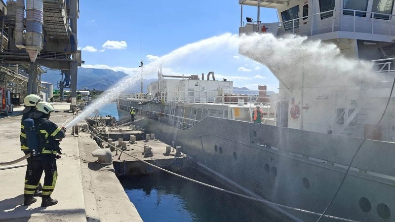 FOTO Provjerite kako je bilo na općoj vježbi Lučke uprave Split na operativnoj obali tvornice cementa Sv. Juraj