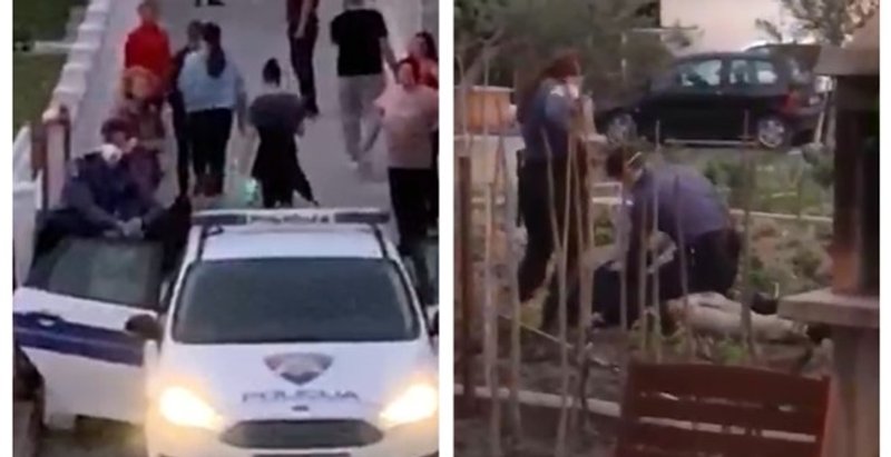 VIDEO SCENA U KAŠTELIMA Pijan se bacao na auta, valjao po vrtovima, vrijeđao policiju