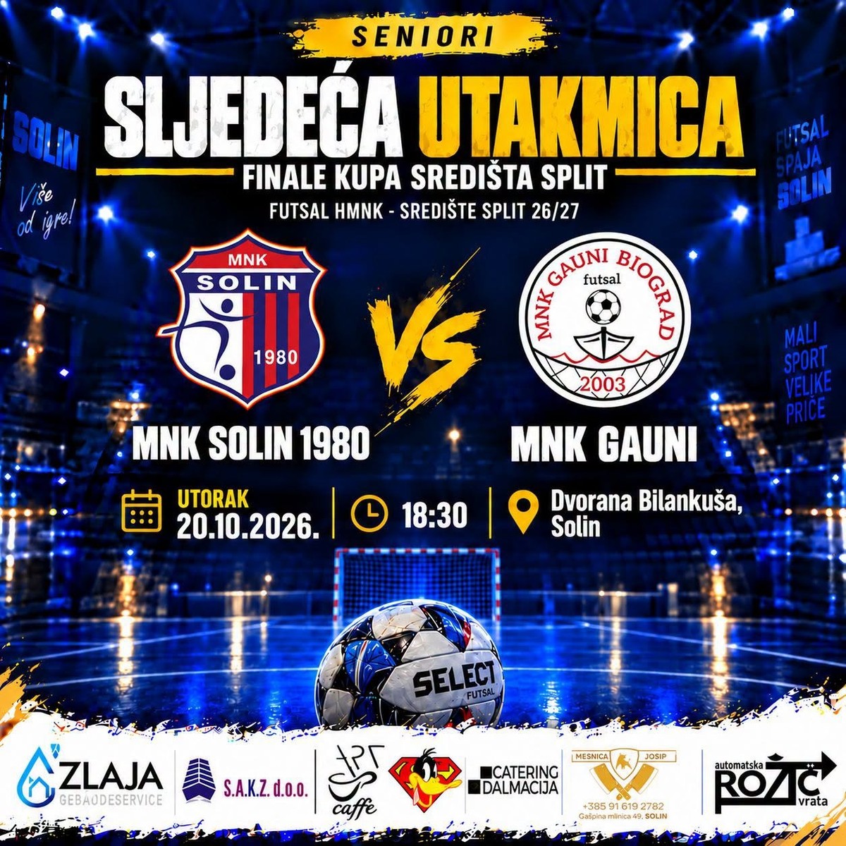 FUTSAL Solin i Gauni u utorak igraju finale Kupa središta Split