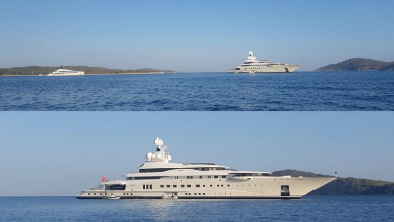LUKSUZ NAD LUKSUZOM Pred Hvarom jutros usidrene jahte Lemon Tree i Pelorus