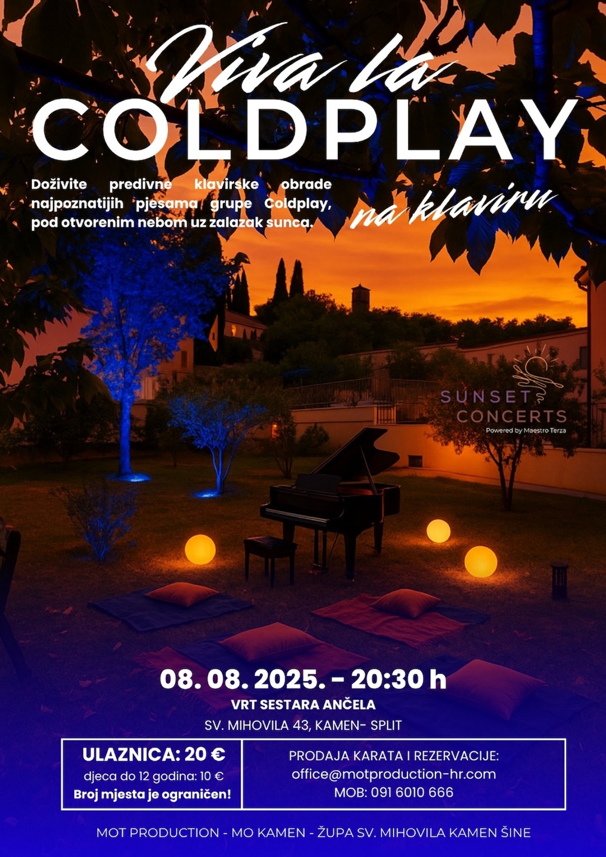 Viva la Coldplay: Čaroban zalazak sunca na Kamenu uz klavir i najveće hitove popularnog benda