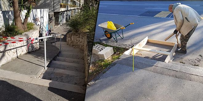 RADOVI NA BLATINAMA Postavljaju se tri rampe za osobe s invaliditetom ...