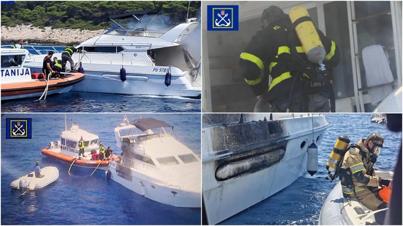 FOTO/VIDEO Požar na brodici kod otoka Hvara stavljen pod nadzor