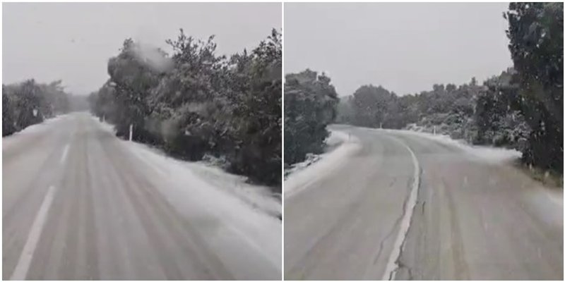 VIDEO: Bijeli Božić na Braču, pogledajte kako se auto probija kroz pahulje snijega