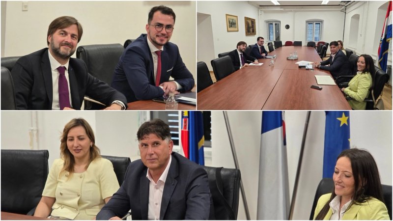 Ministar financija Tomislav Ćorić na radnom sastanku s imotskim gradonačelnikom Lukom Kolovratom