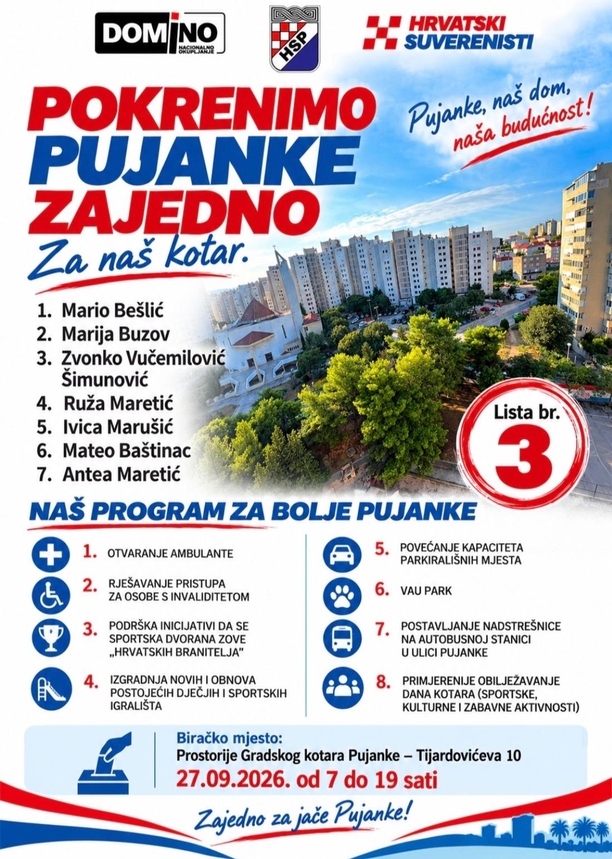 Vukovarska koalicija predstavila liste za sva splitska kotara; prioriteti izgradnja crkve i otvaranje ambulante