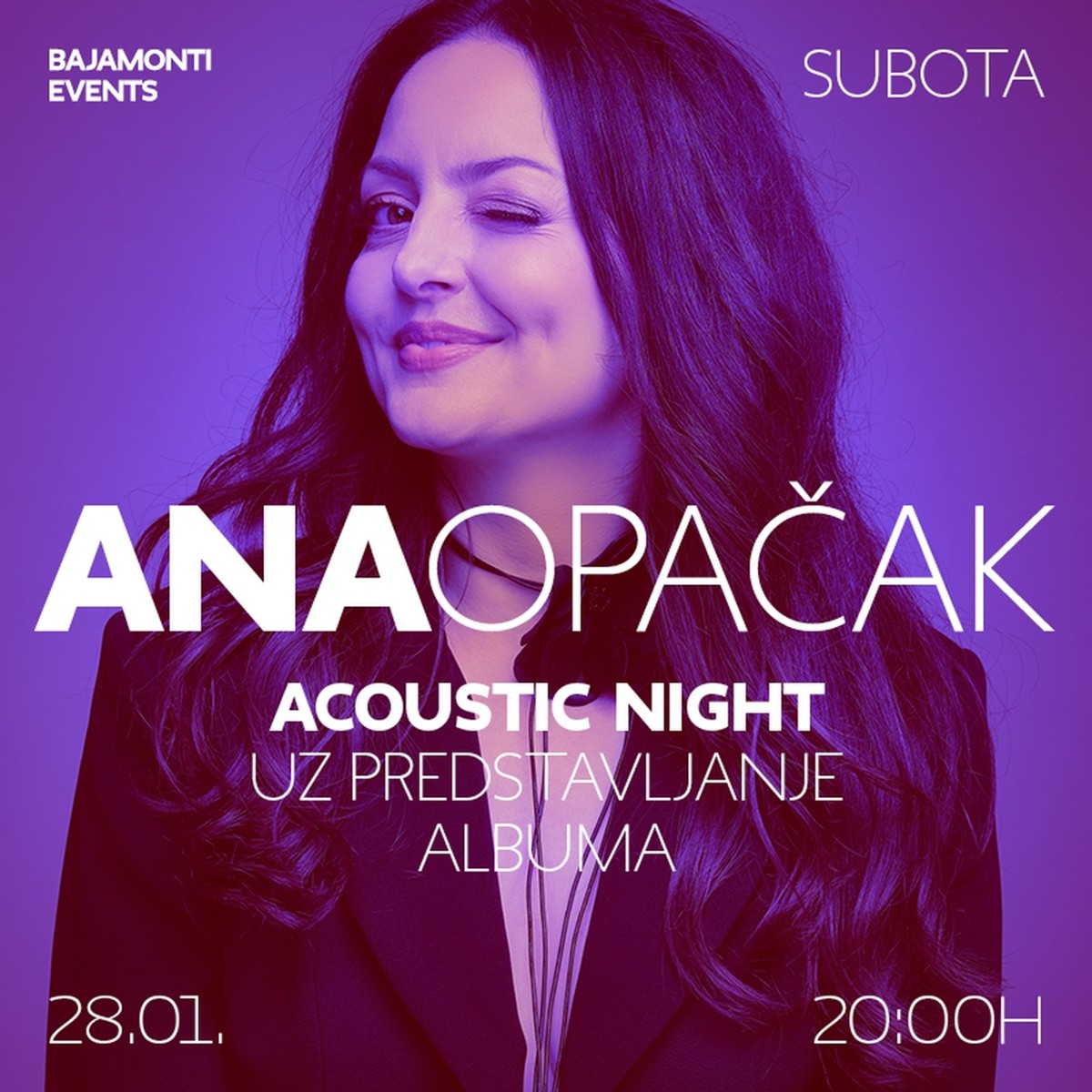 Bajamonti i pjevačica Ana Opačak najavljuju koncertno druženje ove subote