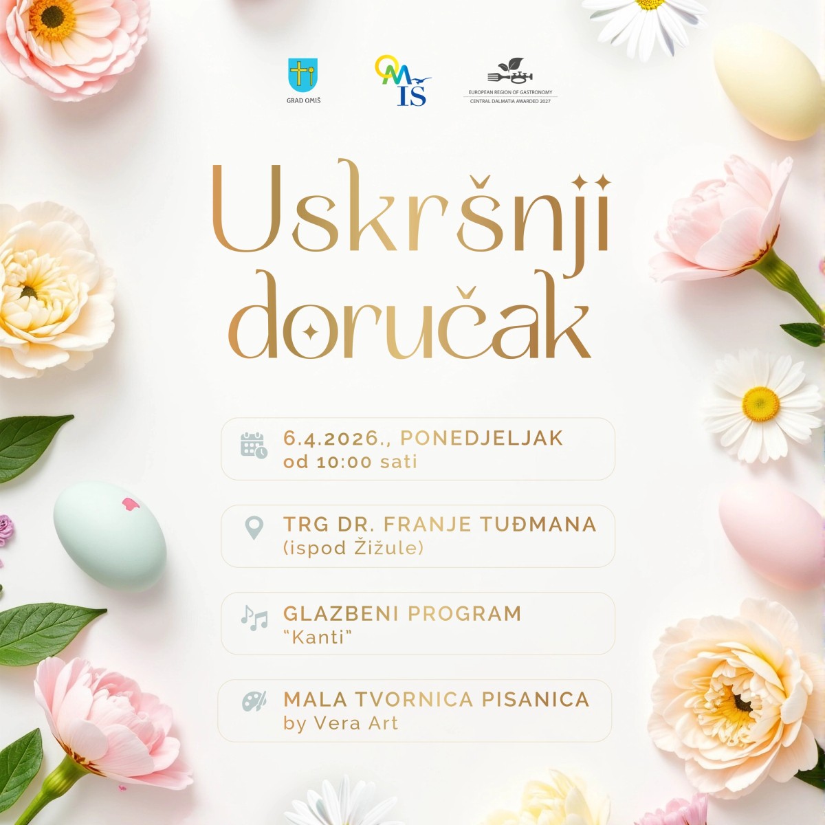 PRODULJITE BLAGDANSKE GUŠTE Omišani časte doručkom na Uskršnji ponedjeljak!