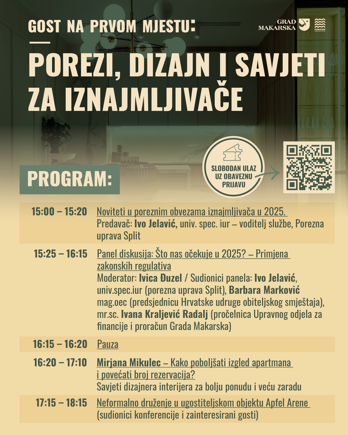 Ovog petka edukativna konferencija za iznajmljivače u Makarskoj: Stručnjaci za poreze i dizajn s Mirjanom Mikulec