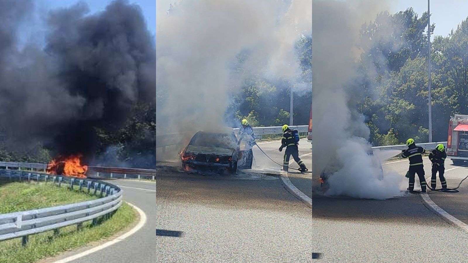 Na autocesti A3 planuo automobil