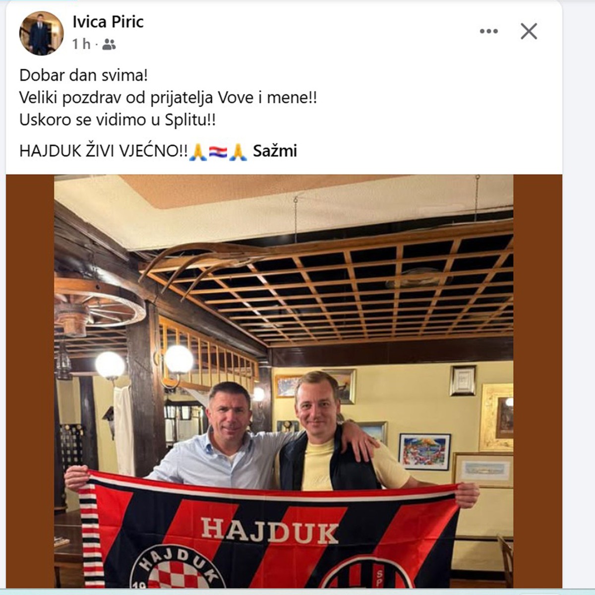 Nova objava Ivice Pirića: 'Vidimo se u Splitu'
