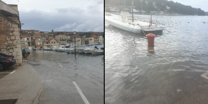 POPLAVLJENE RIVE Pogledajte snimke iz Milne i Trogira