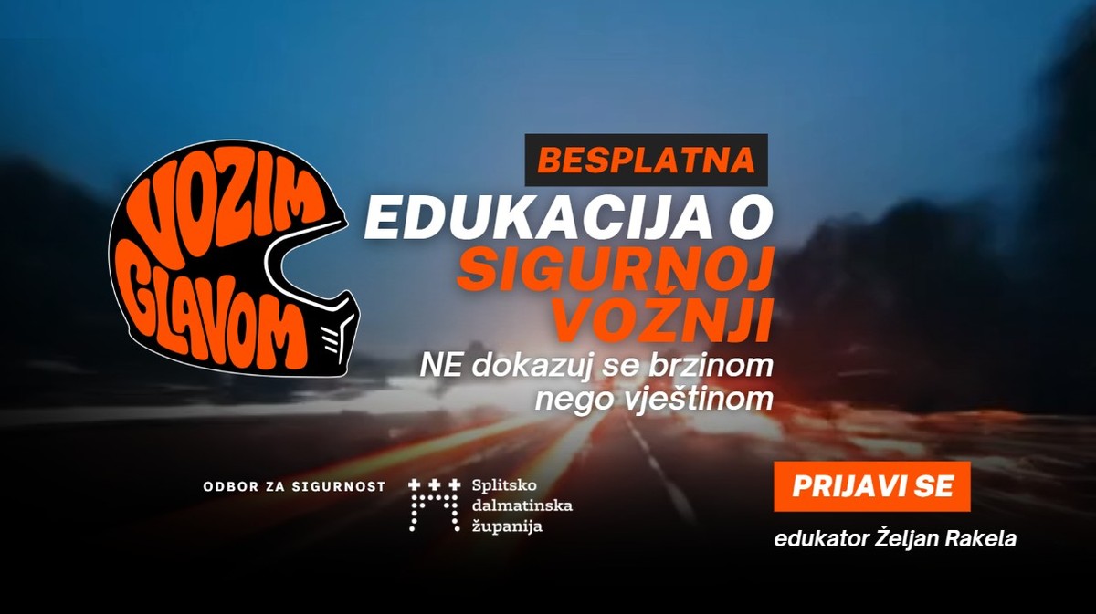 Uključite se u jesenske edukacije županijskog programa 'Vozim glavom'