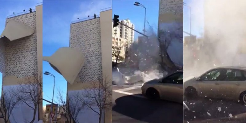 Pogledajte VIDEO: Bura srušila fasadu na križanju Vukovarske i Dubrovačke ulice!