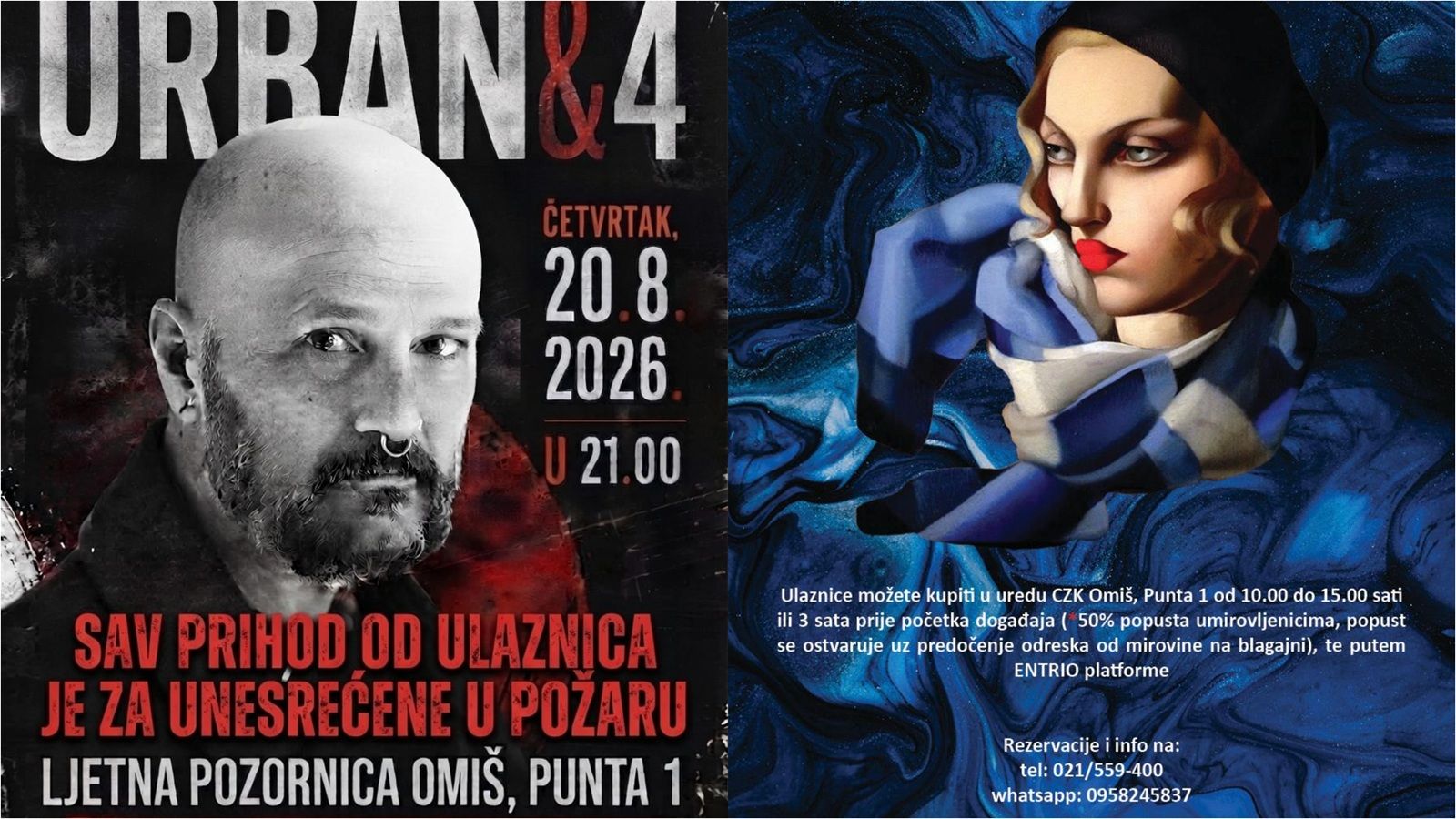 OMIŠKO KULTURNO LJETO Sav prihod od Urbanovog koncerta ide unesrećenima