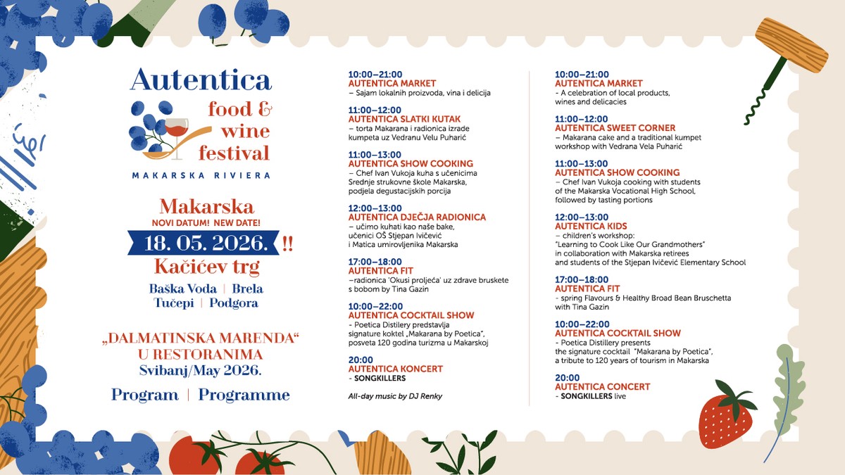 MAKARSKA Autentica Food & Wine Festival se odgađa