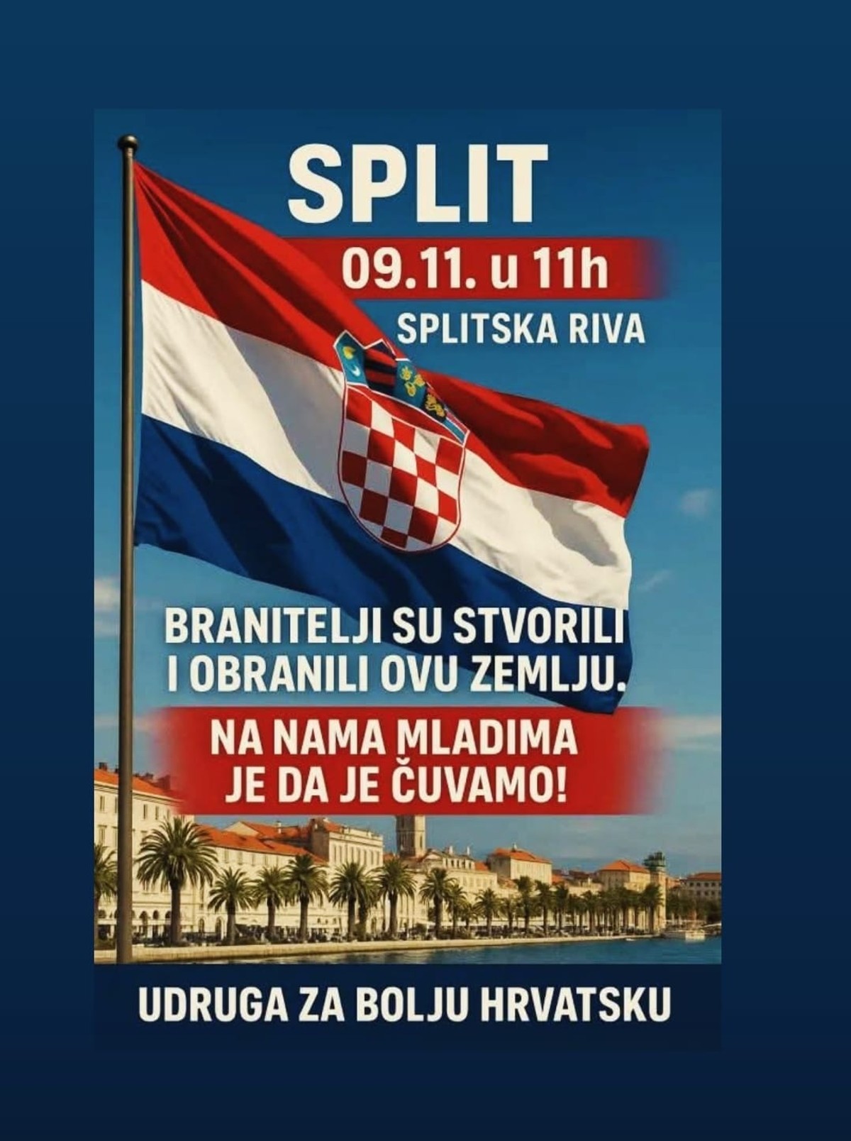 ODOBREN JOŠ JEDAN PROSVJED Nedjeljno okupljanje na Rivi protiv zapošljavanja stranih radnika