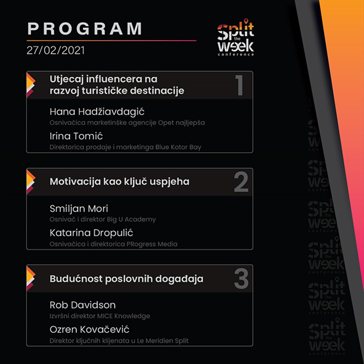 SPLIT THE WEEK Studenti organiziraju konferenciju, Hana Hadžiavdagić Tabaković govorit će o utjecaju influencera na turističku destinaciju