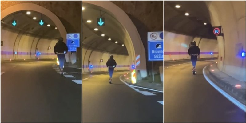 VIDEO Romobilom na brzu cestu