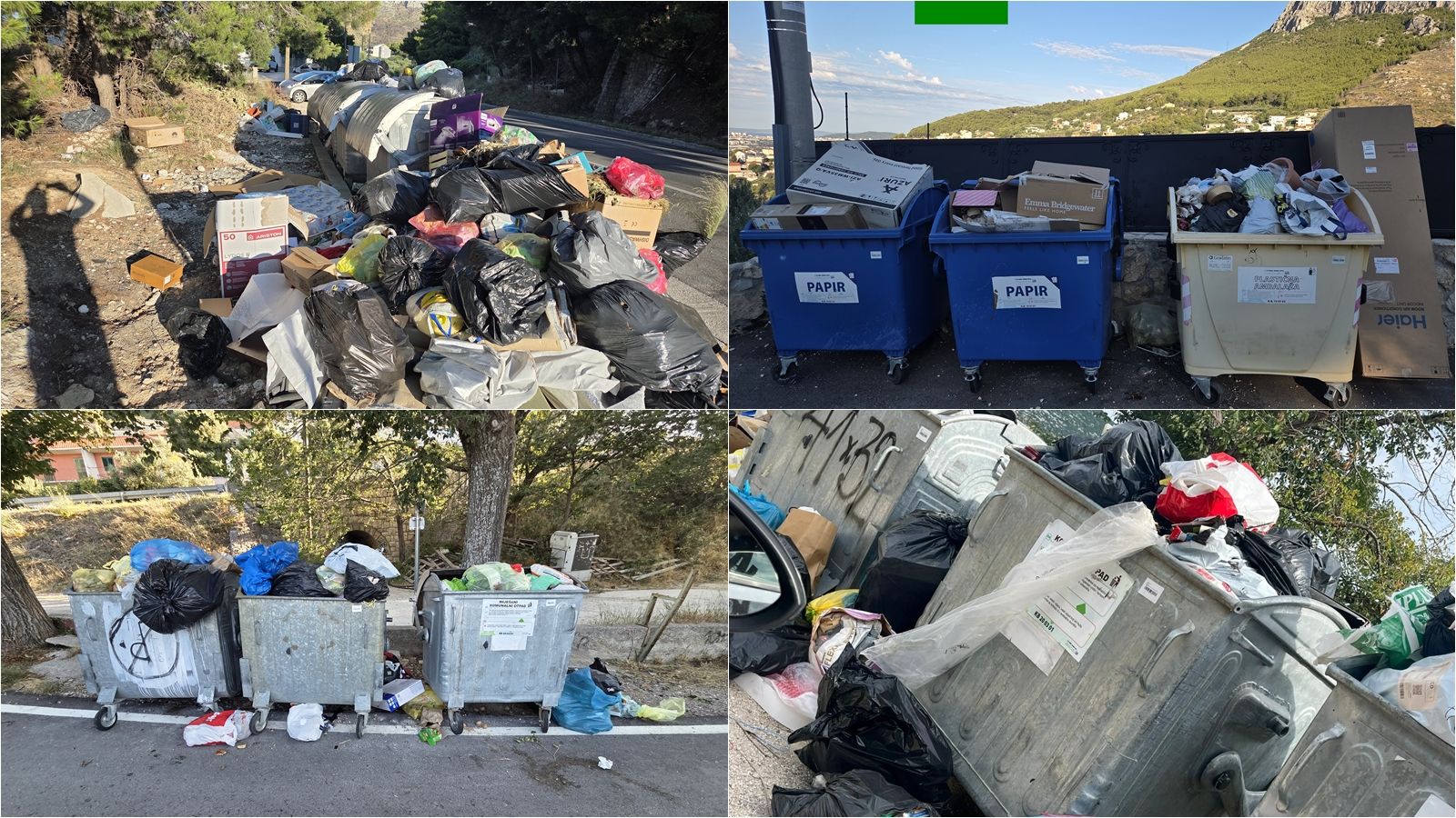 FOTOGALERIJA Kontejneri puni, smeće na cesti i pred kućama. Problem splitske Čistoće prelijeva se i na Klis