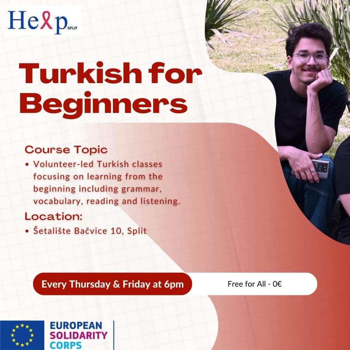 UDRUGA HELP Besplatan tečaj turskog jezika i kulture u Splitu