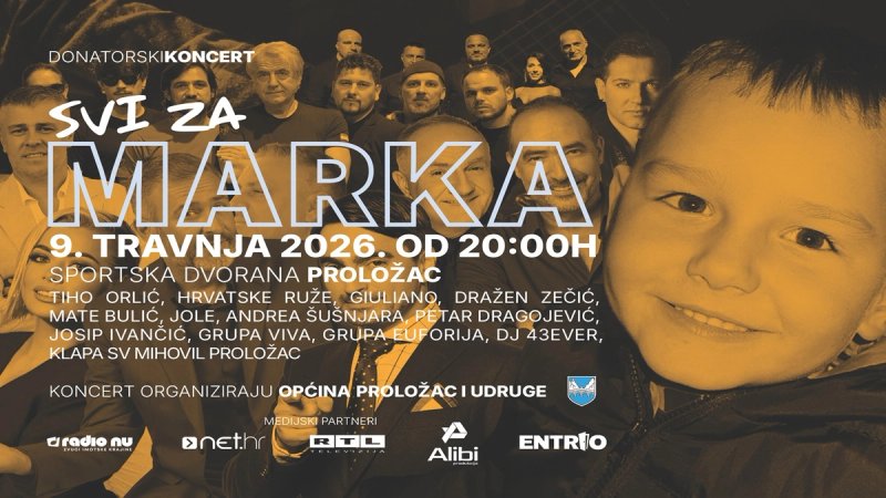 PROLOŽAC Idućeg četvrtka donatorski koncert 'Svi za Marka'