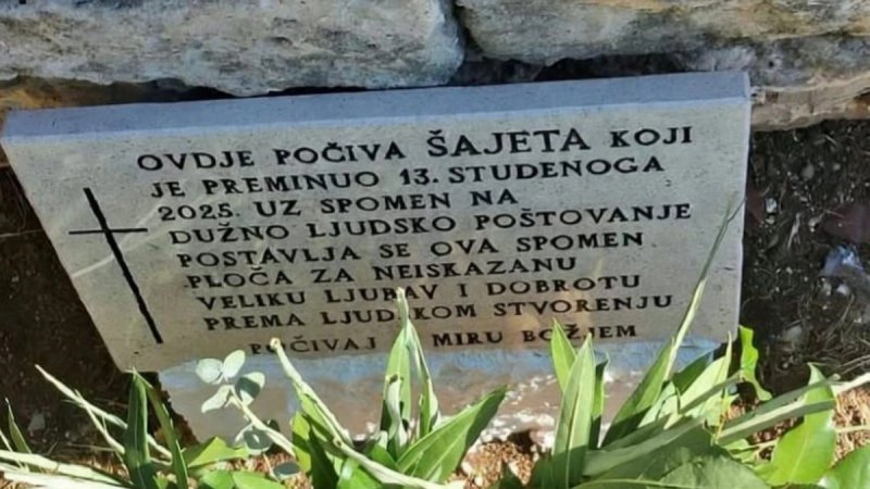 Mačak dobio spomen-ploču: 'Ovdje počiva Šajeta...'
