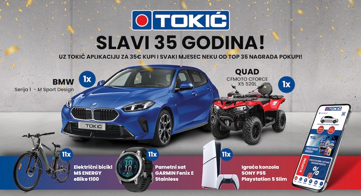 Tokić slavi 35 godina uz velike pogodnosti i nagradne igre!