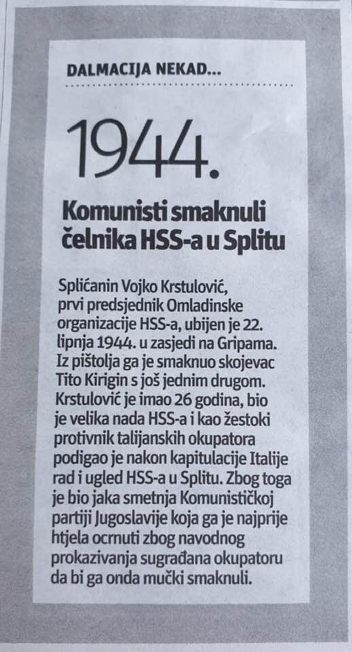 OBJAVA ČELNIKA ŽNJANA: 'Komunistima nije smetalo ubojicu postaviti na čelo Bobisa i Hajduka'