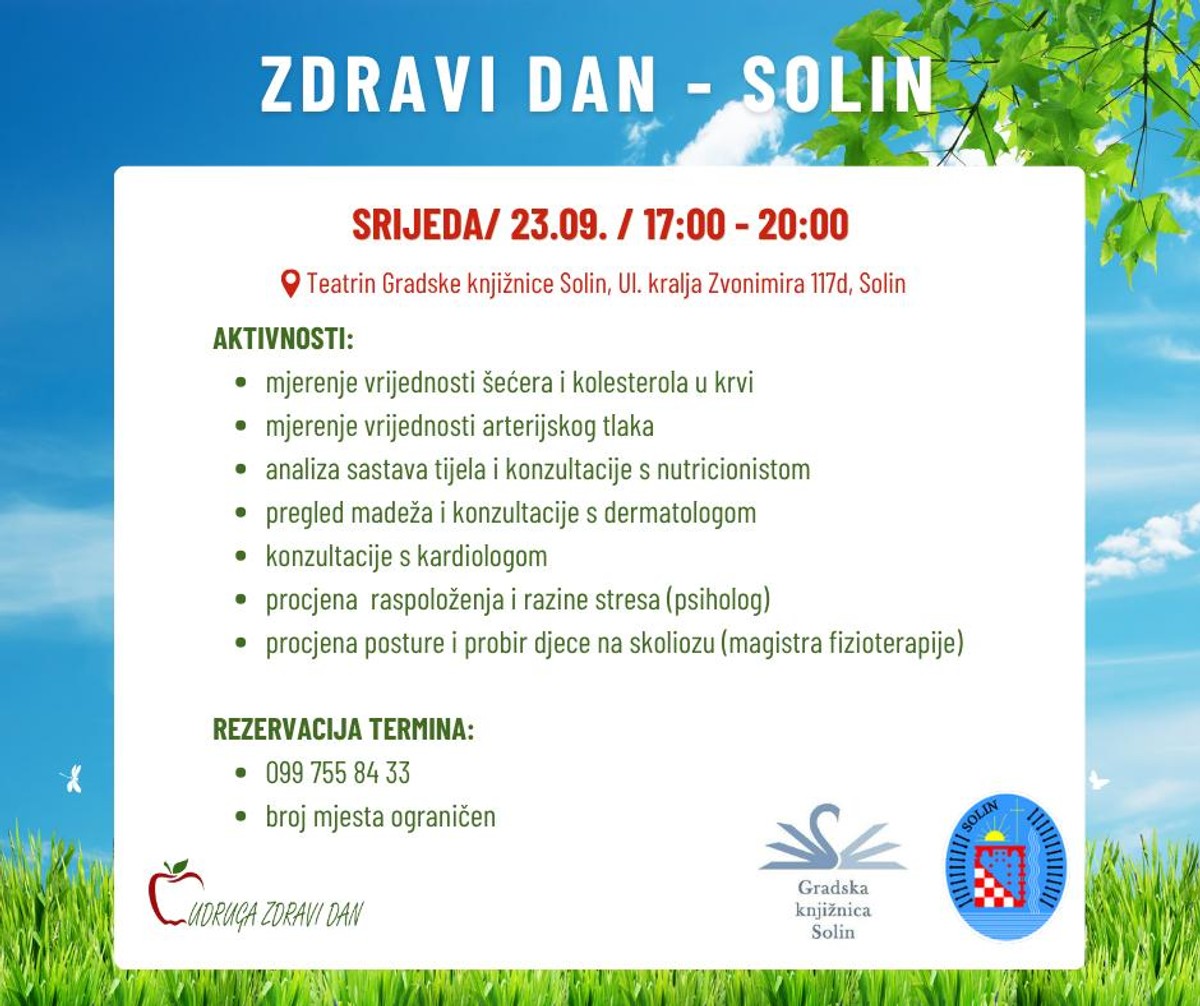 Više različitih pregleda besplatno u Solinu, donosimo detalje